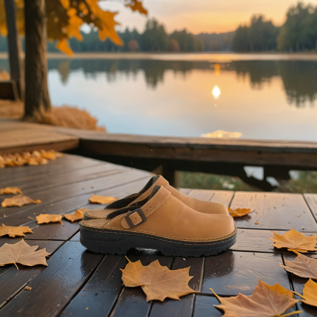 Unisex Suede Clogs with Adjustable Buckle