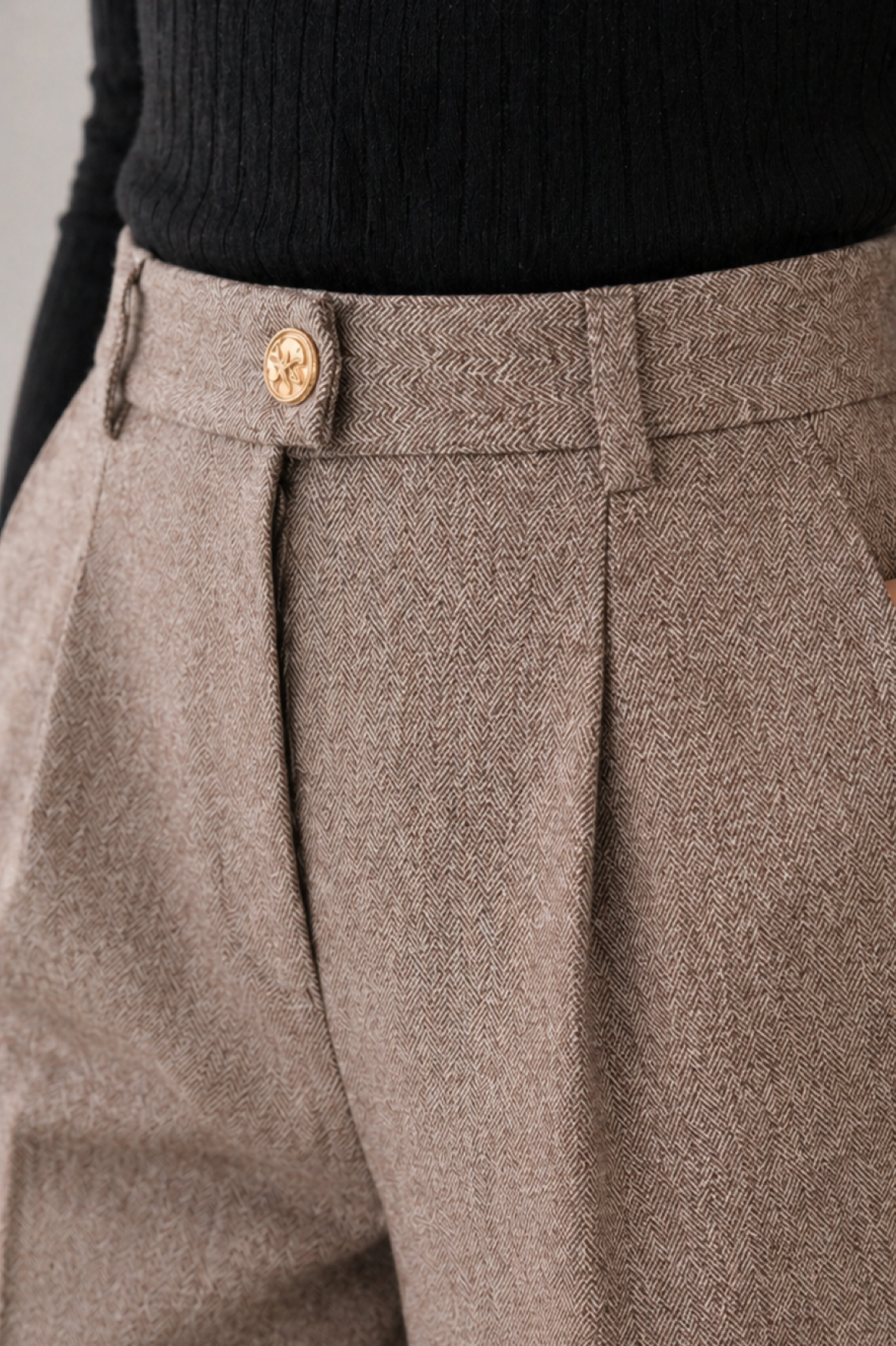 Pantalon de tailleur droit taille haute pour femme