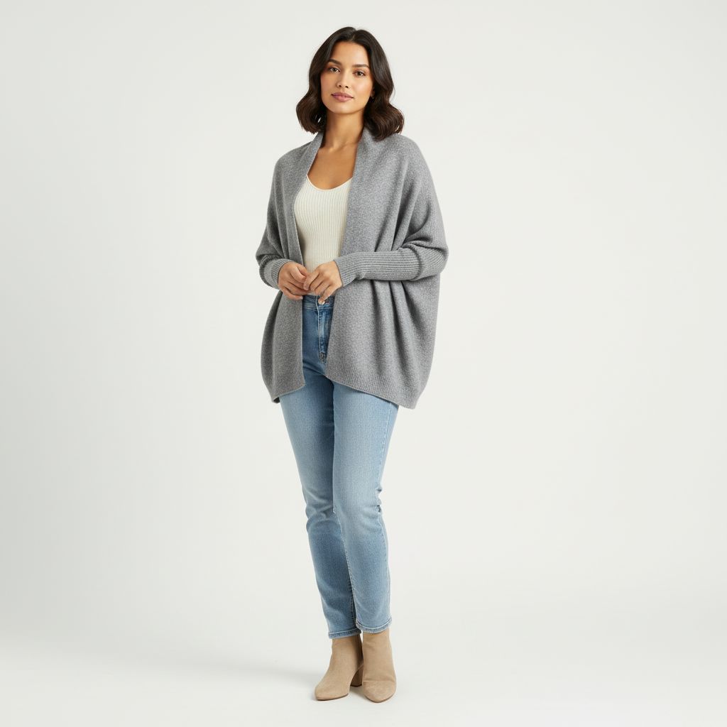 Women's Soft Knit Cardigan with Scarf