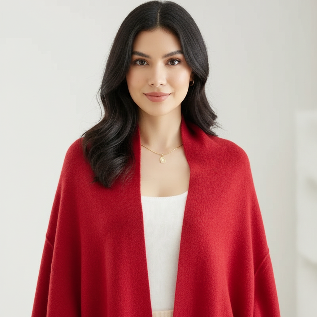 Women's Soft Knit Cardigan with Scarf
