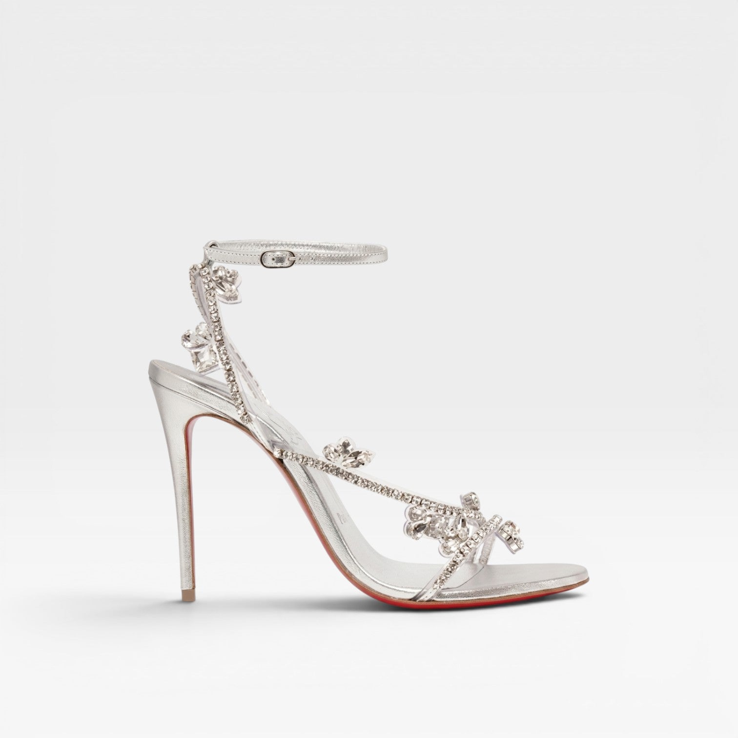 Stiletto Sandals with Crystal Vine Ankle Strap