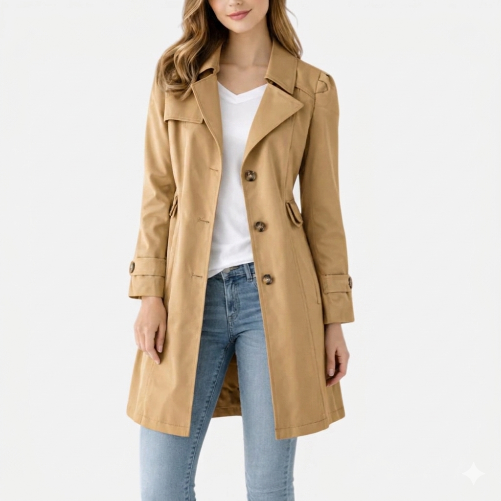 Women's Classic Single-Breasted Trench Coat