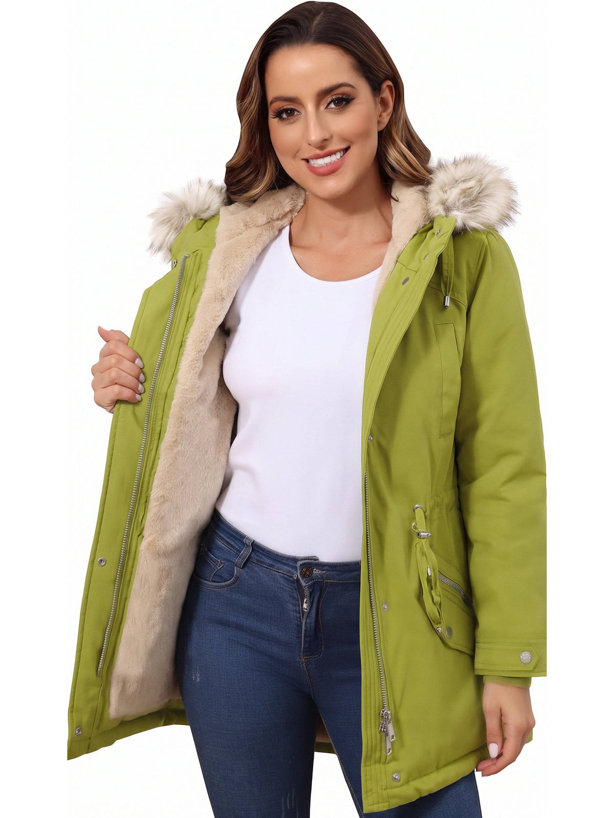 Women's Fleece Lined Hooded Parka | Long Winter Coat