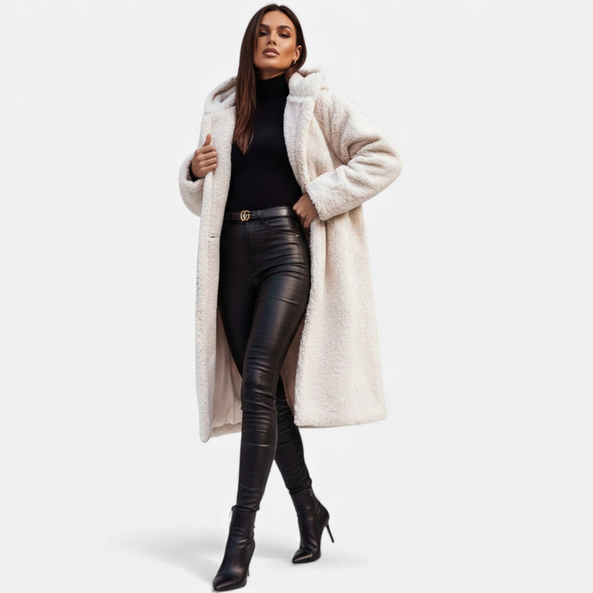 Women's Long Teddy Fleece Coat
