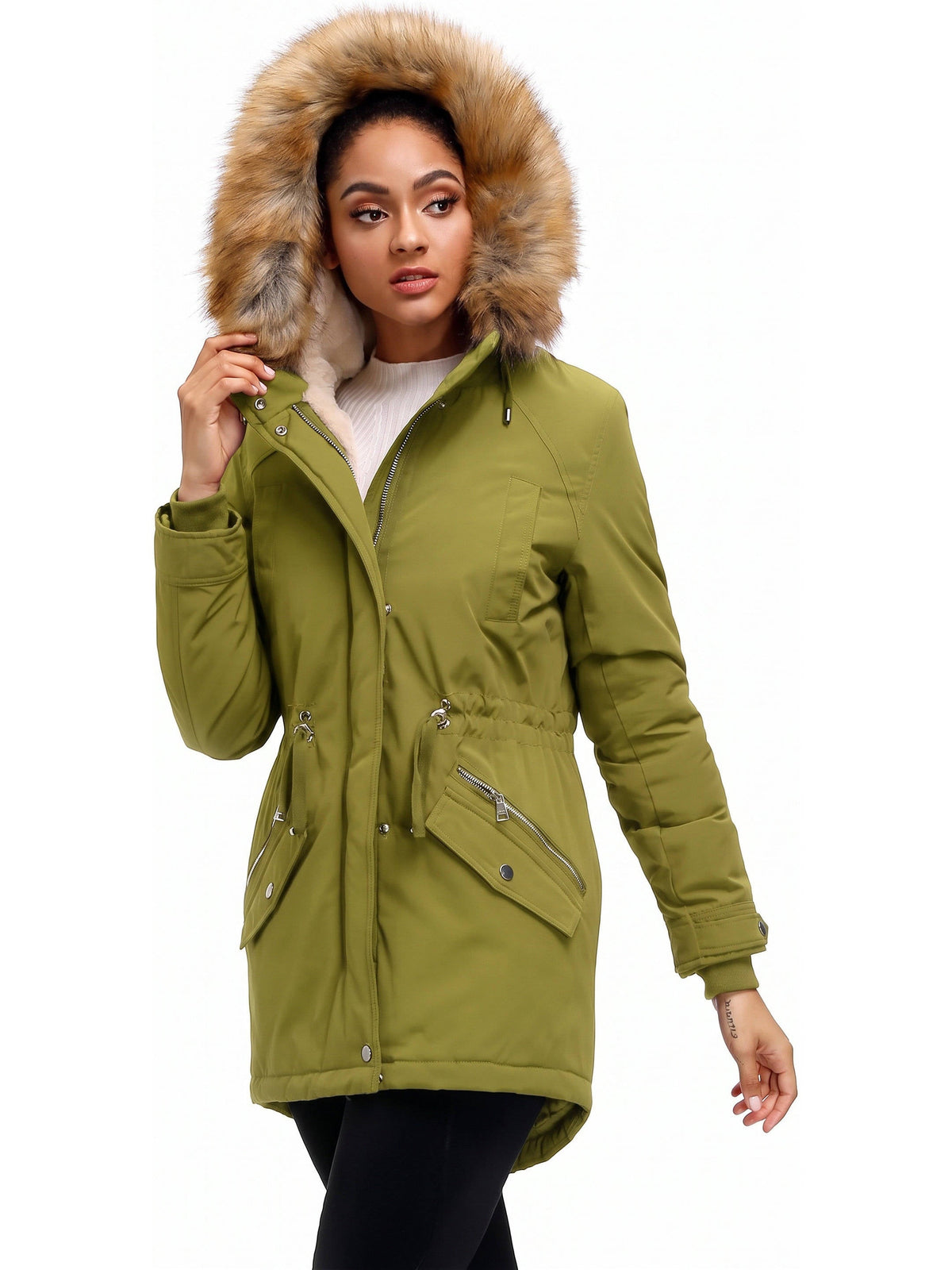 Women's Fleece Lined Hooded Parka | Long Winter Coat