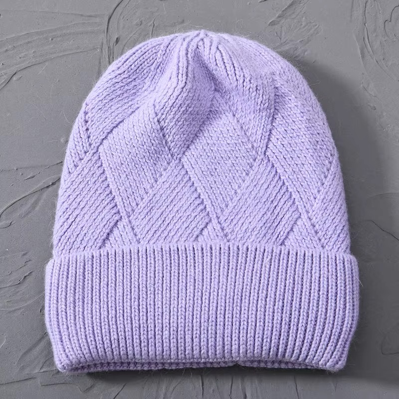 Cashmere Beanie Hat with Faux Fur Pom Pom