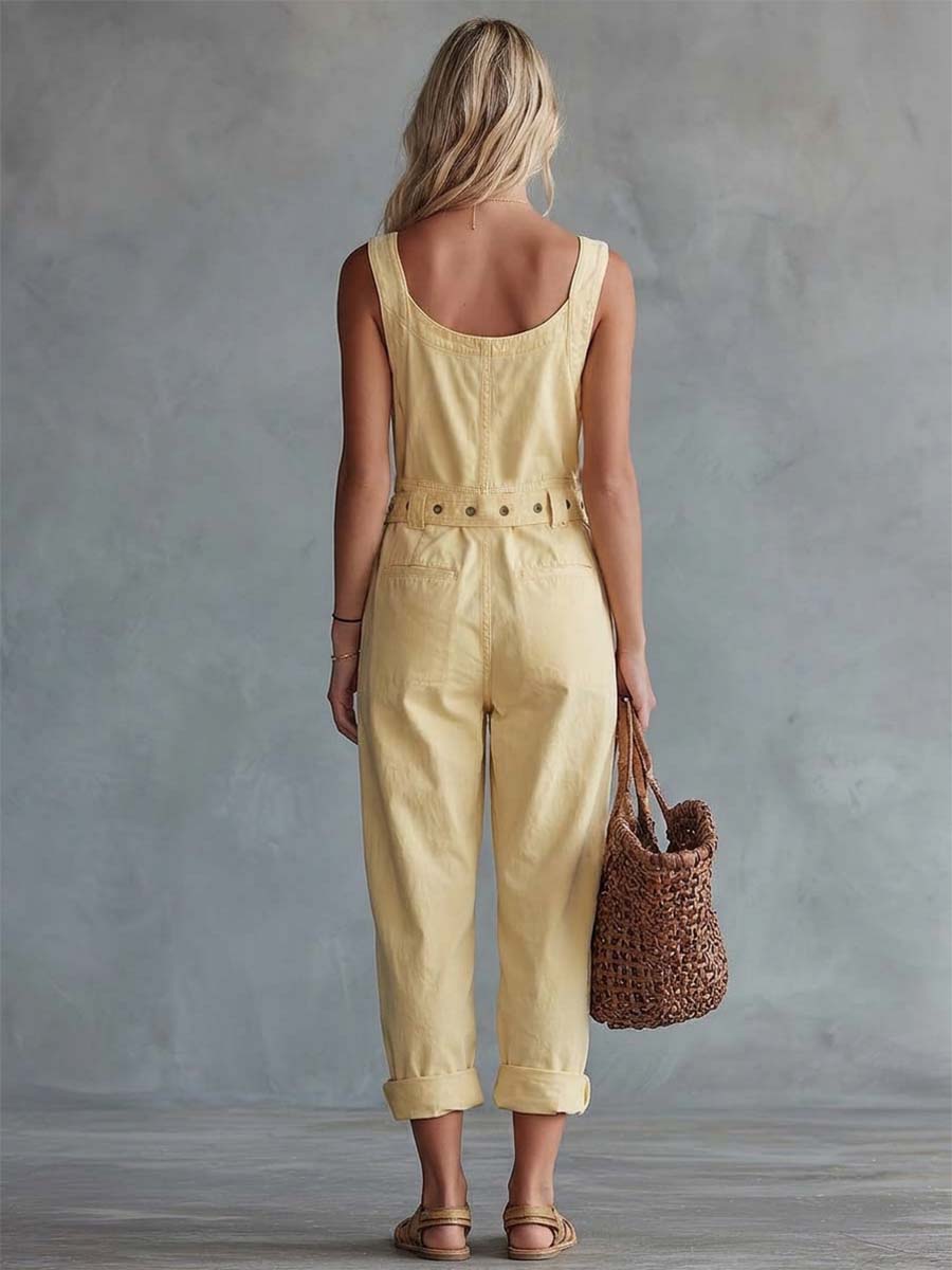 Women's Relaxed Denim Utility Jumpsuit
