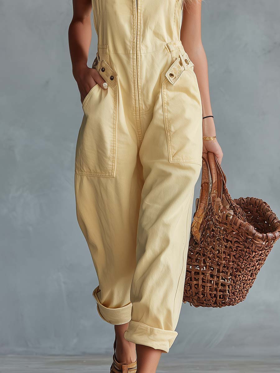 Women's Relaxed Denim Utility Jumpsuit
