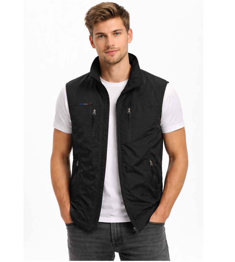 Men's Multi-Pocket Zip-Up Outdoor Utility Vest