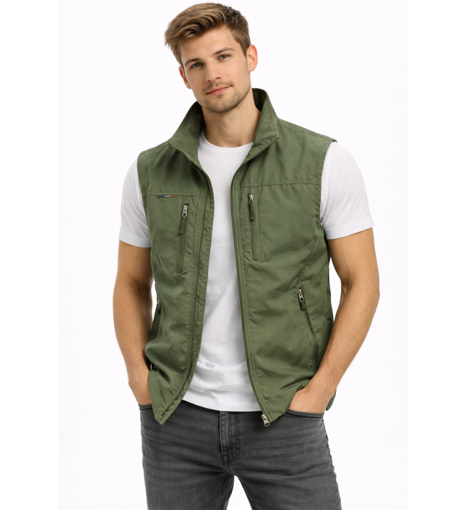Men's Multi-Pocket Zip-Up Outdoor Utility Vest