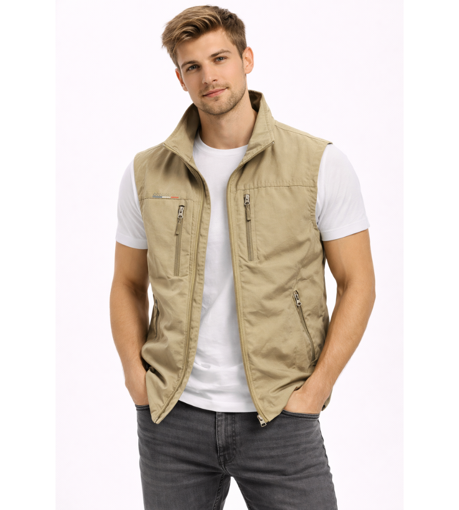Men's Multi-Pocket Zip-Up Outdoor Utility Vest