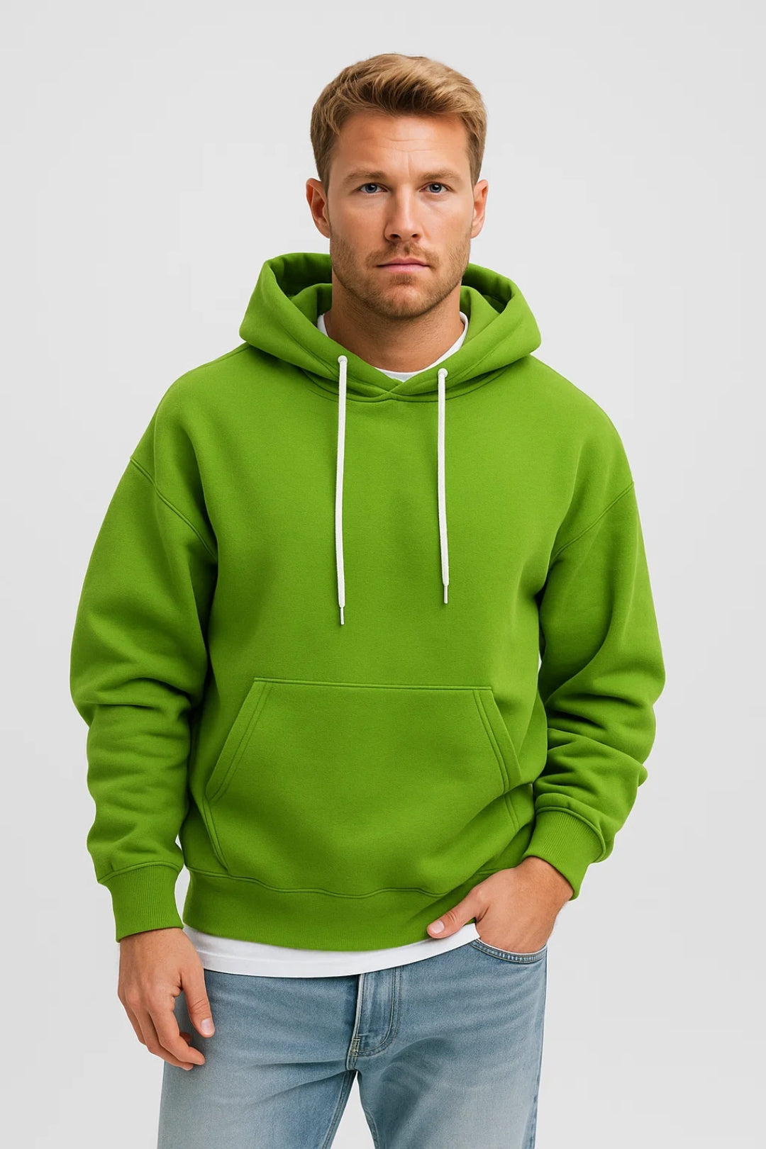 Men's Relaxed Pullover Hoodie with Kangaroo Pocket
