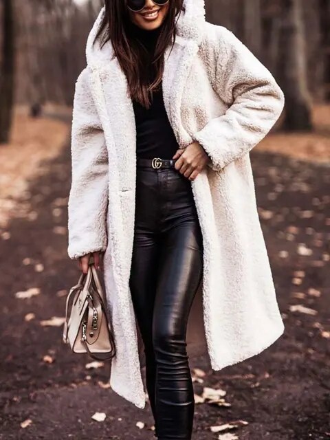 Women's Teddy Fleece Longline Coat