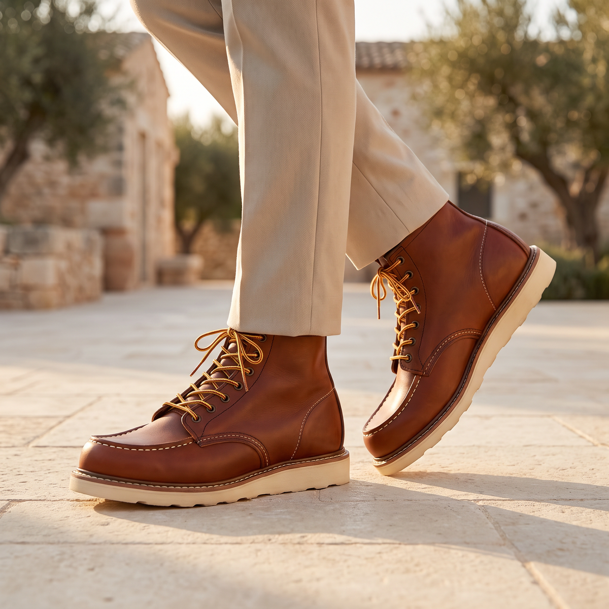 Men's Moc Toe Lace-Up Ankle Boots