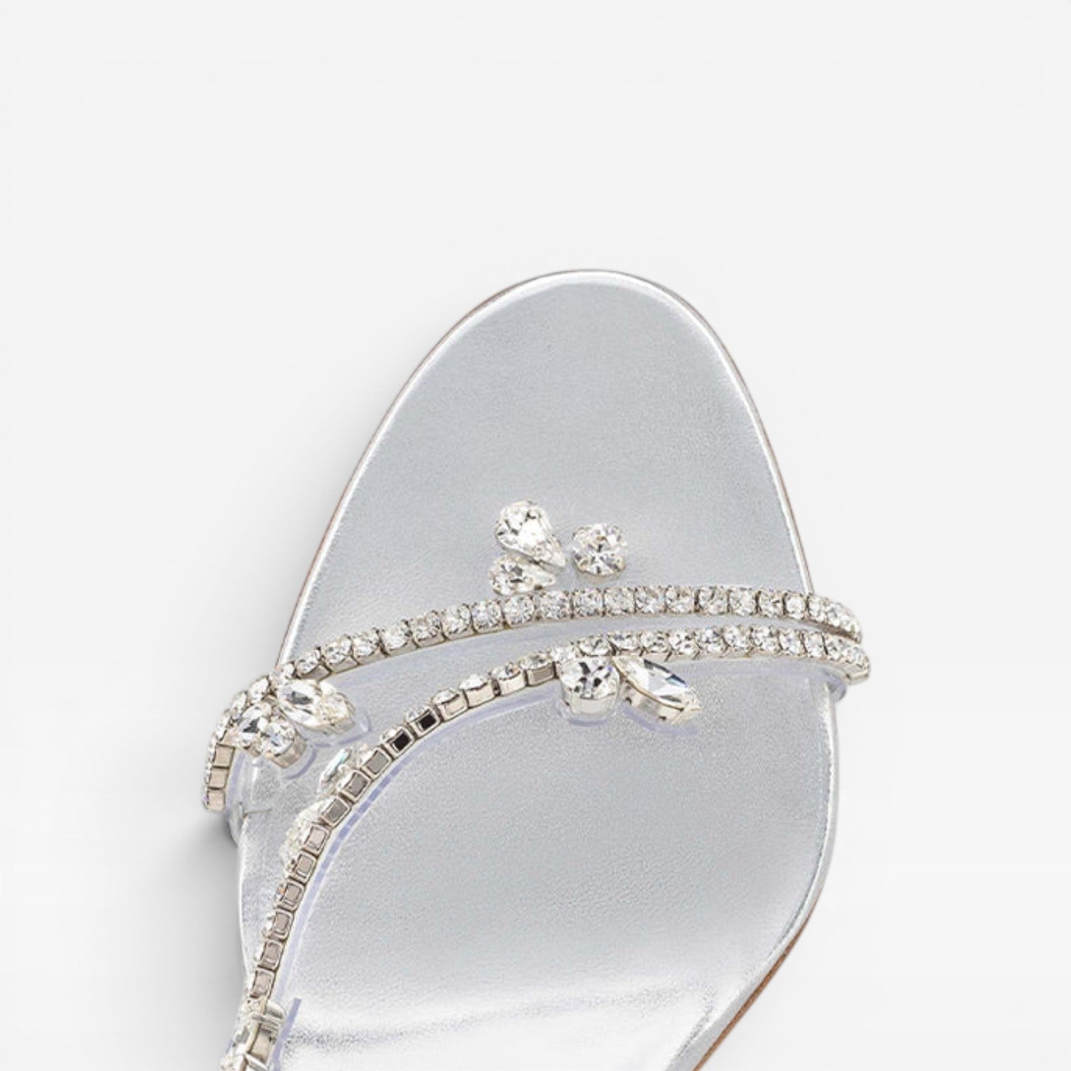 Stiletto Sandals with Crystal Vine Ankle Strap
