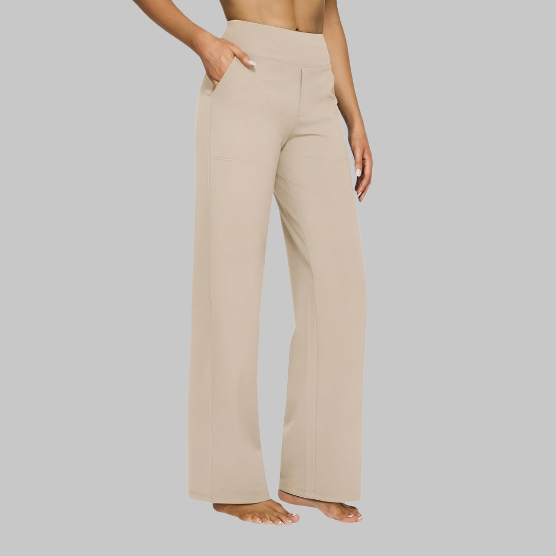 Women’s High Waist Wide Leg Stretch Trousers