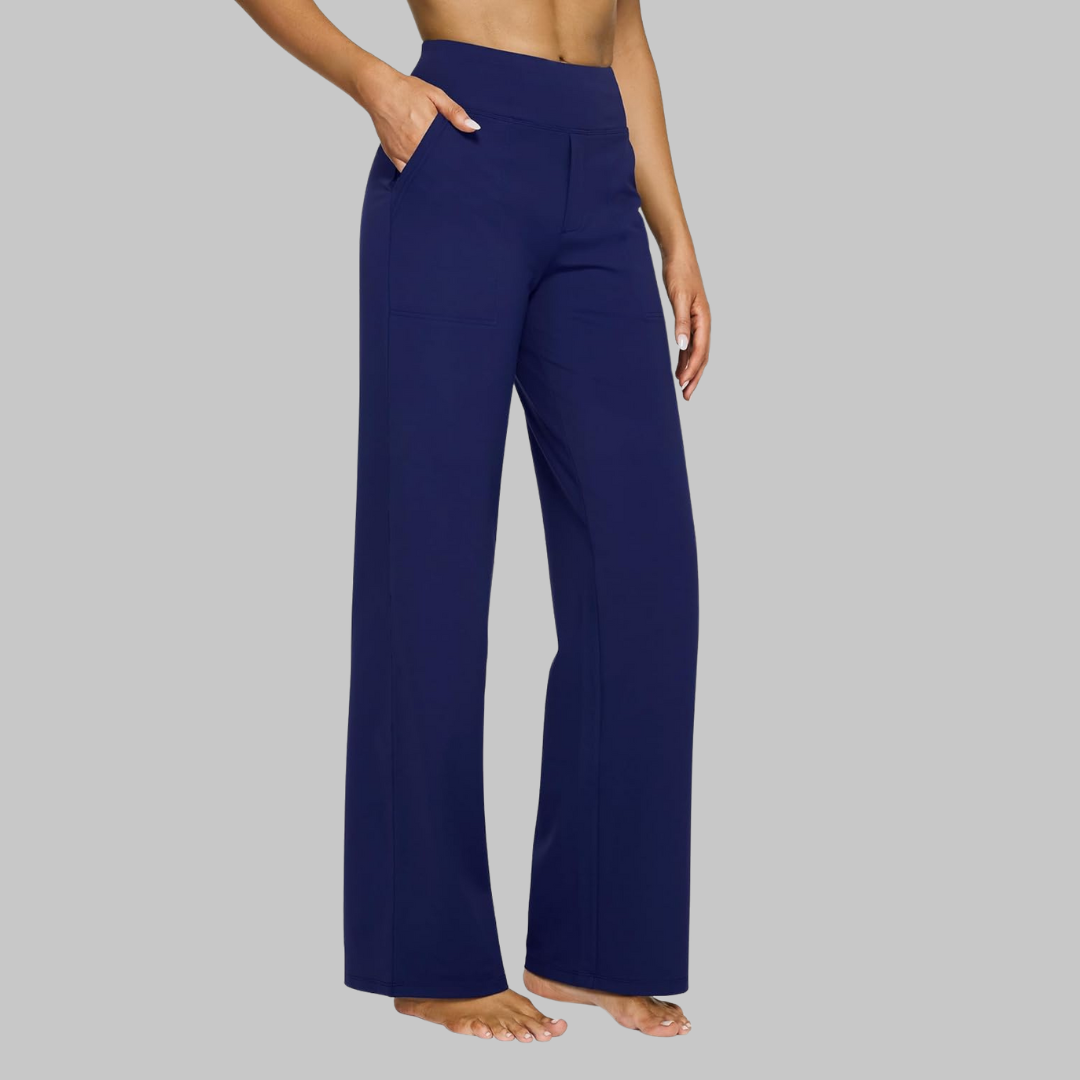 Women’s High Waist Wide Leg Stretch Trousers