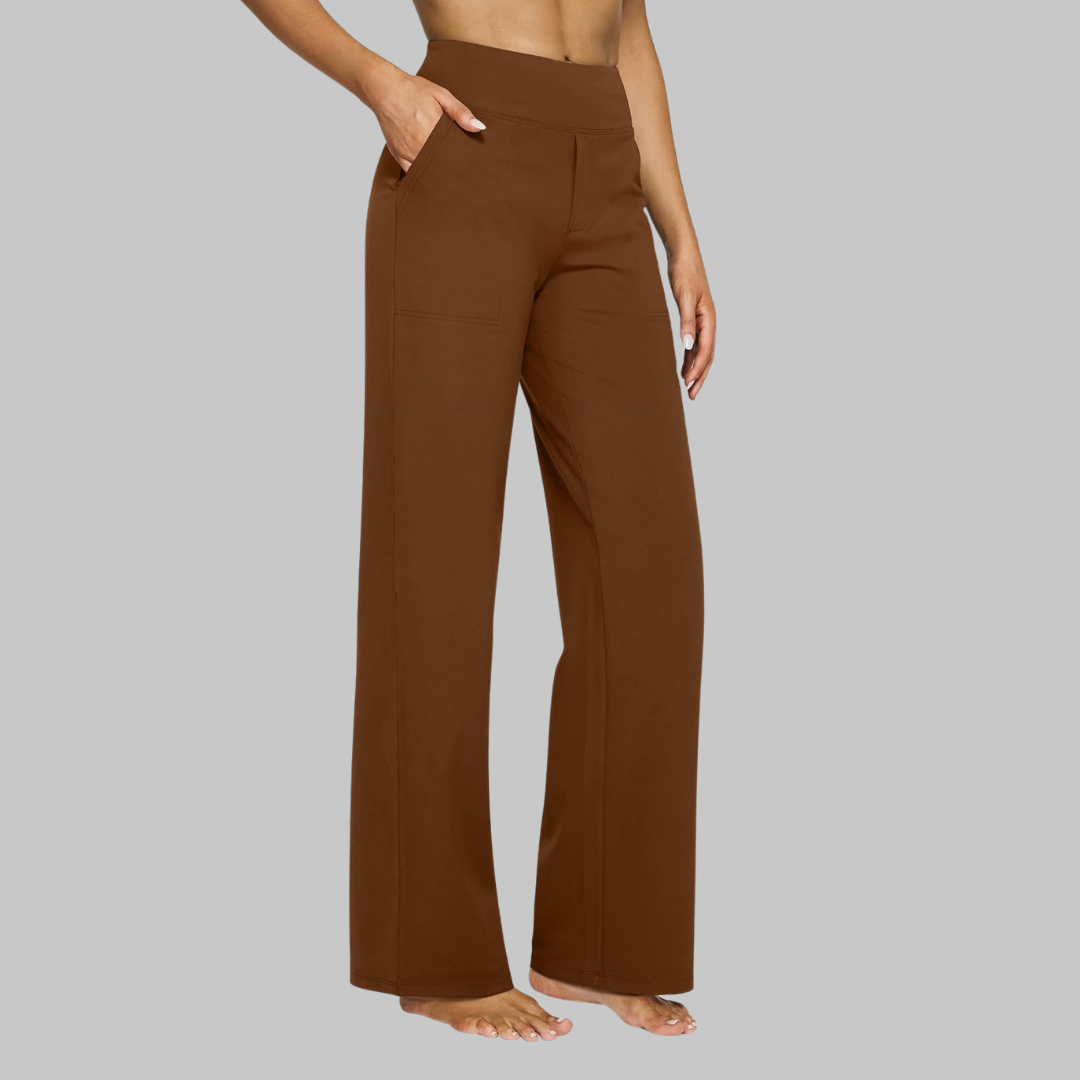 Women’s High Waist Wide Leg Stretch Trousers