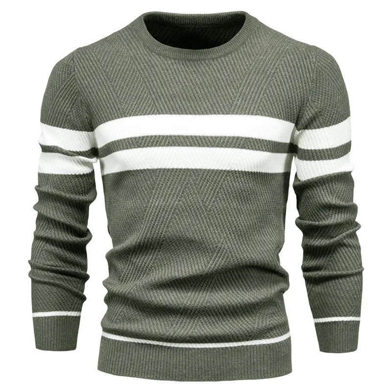 Men's Striped Crew Neck Jumper