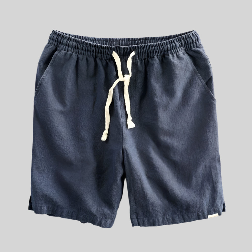 Relaxed Drawstring Shorts in Linen Blend
