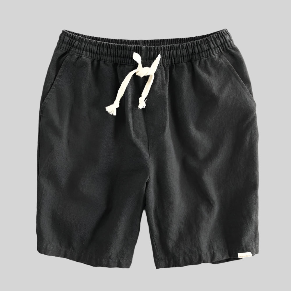 Relaxed Drawstring Shorts in Linen Blend