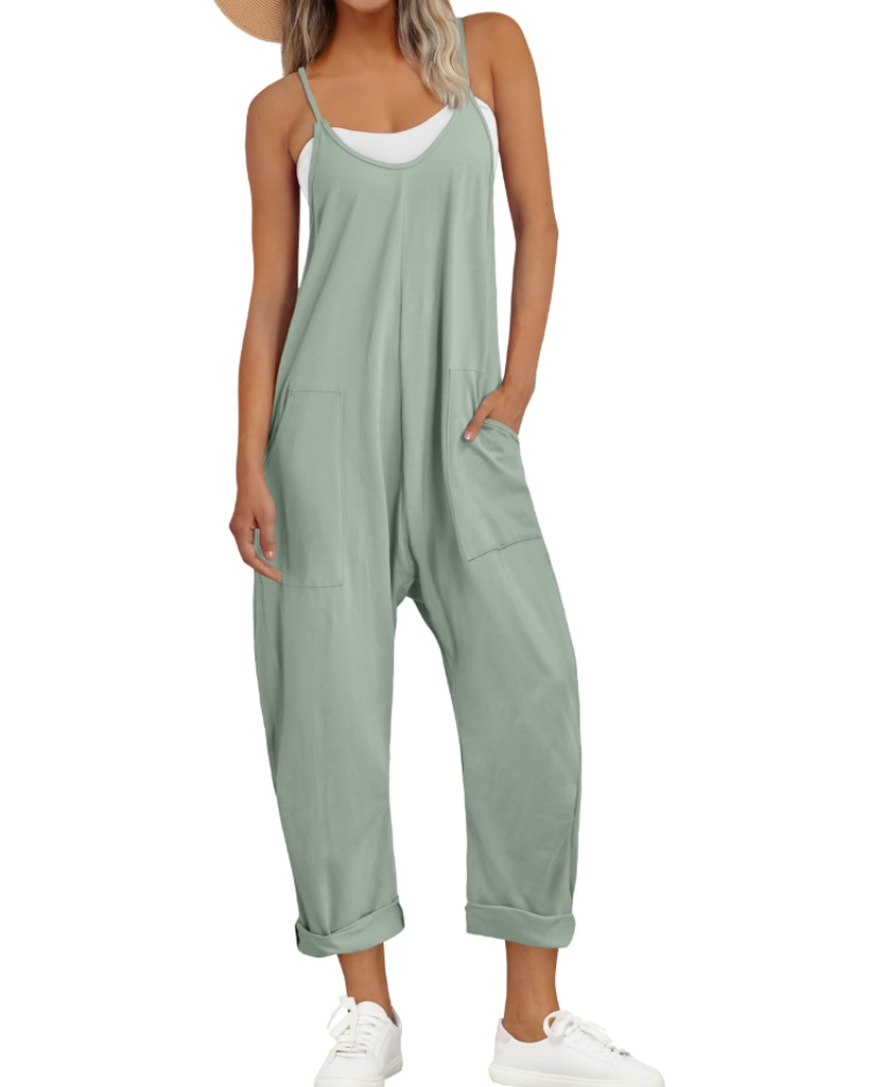 Women's Relaxed Fit Cami Jumpsuit with Pockets