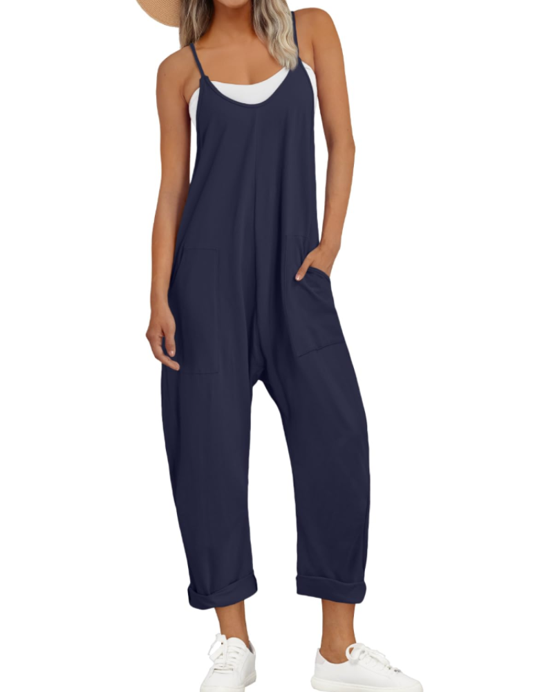 Women's Relaxed Fit Cami Jumpsuit with Pockets