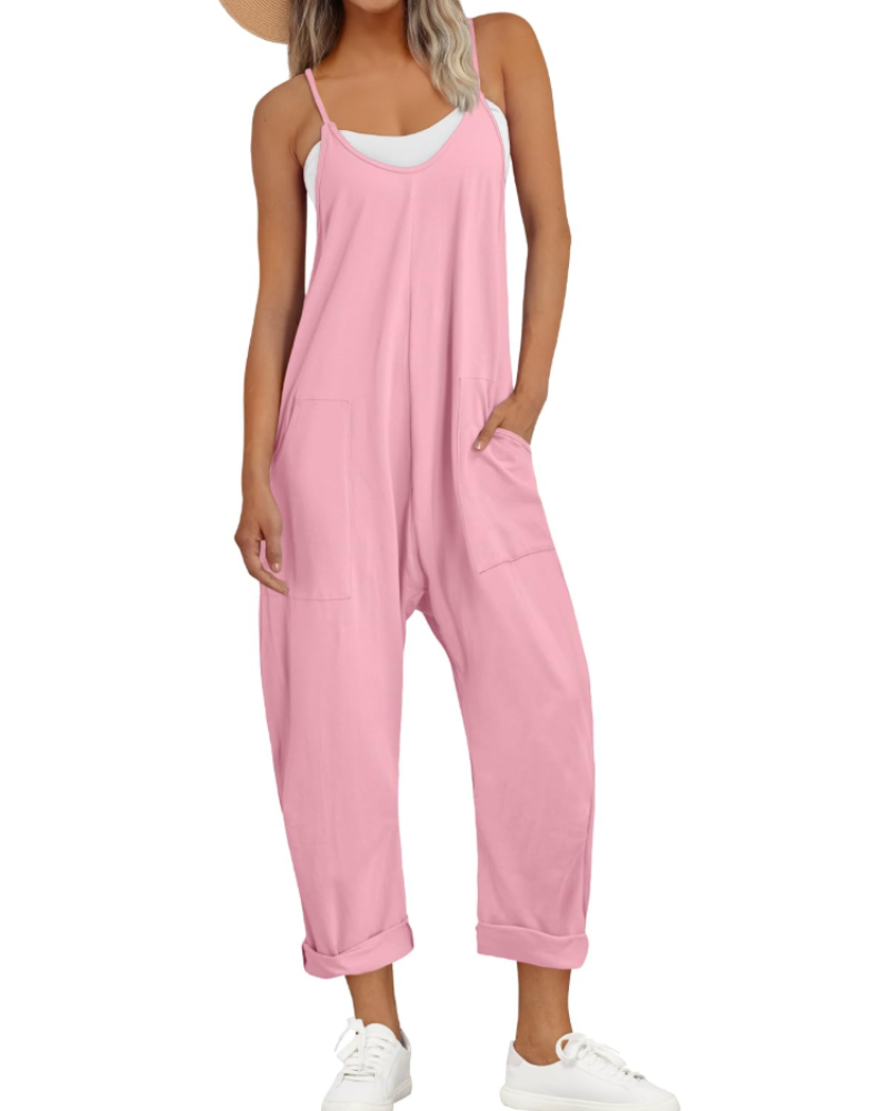 Women's Relaxed Fit Cami Jumpsuit with Pockets