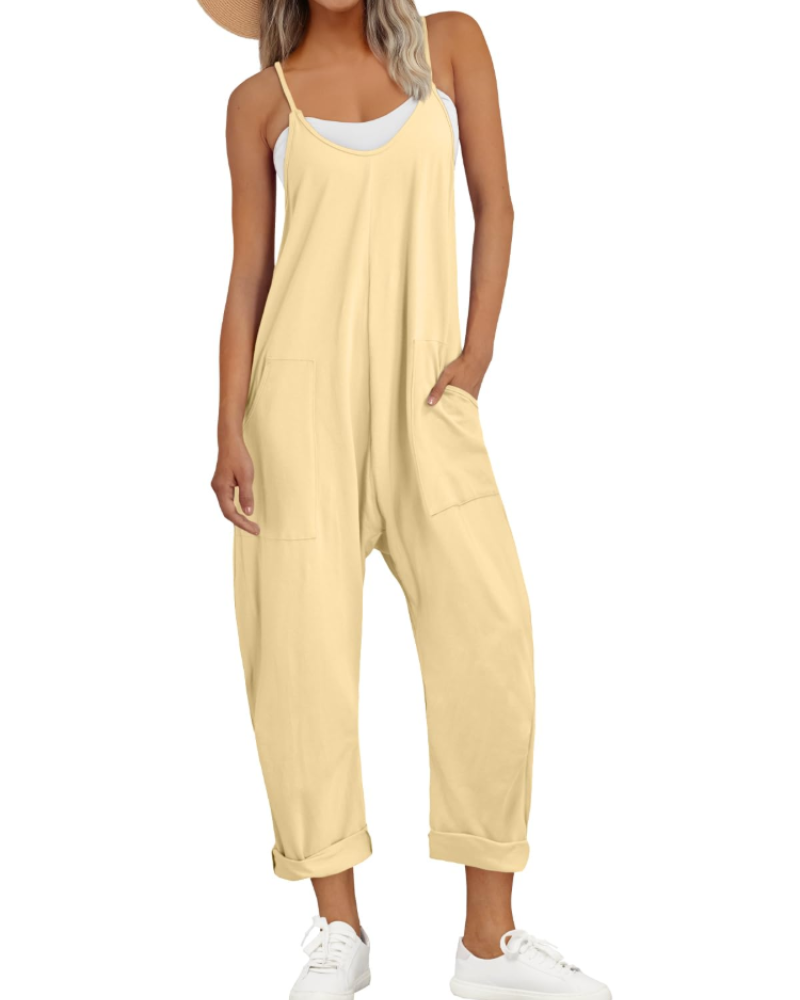Women's Relaxed Fit Cami Jumpsuit with Pockets