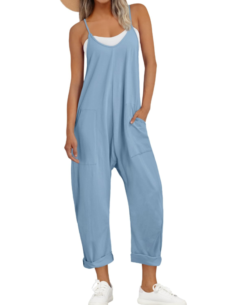 Women's Relaxed Fit Cami Jumpsuit with Pockets