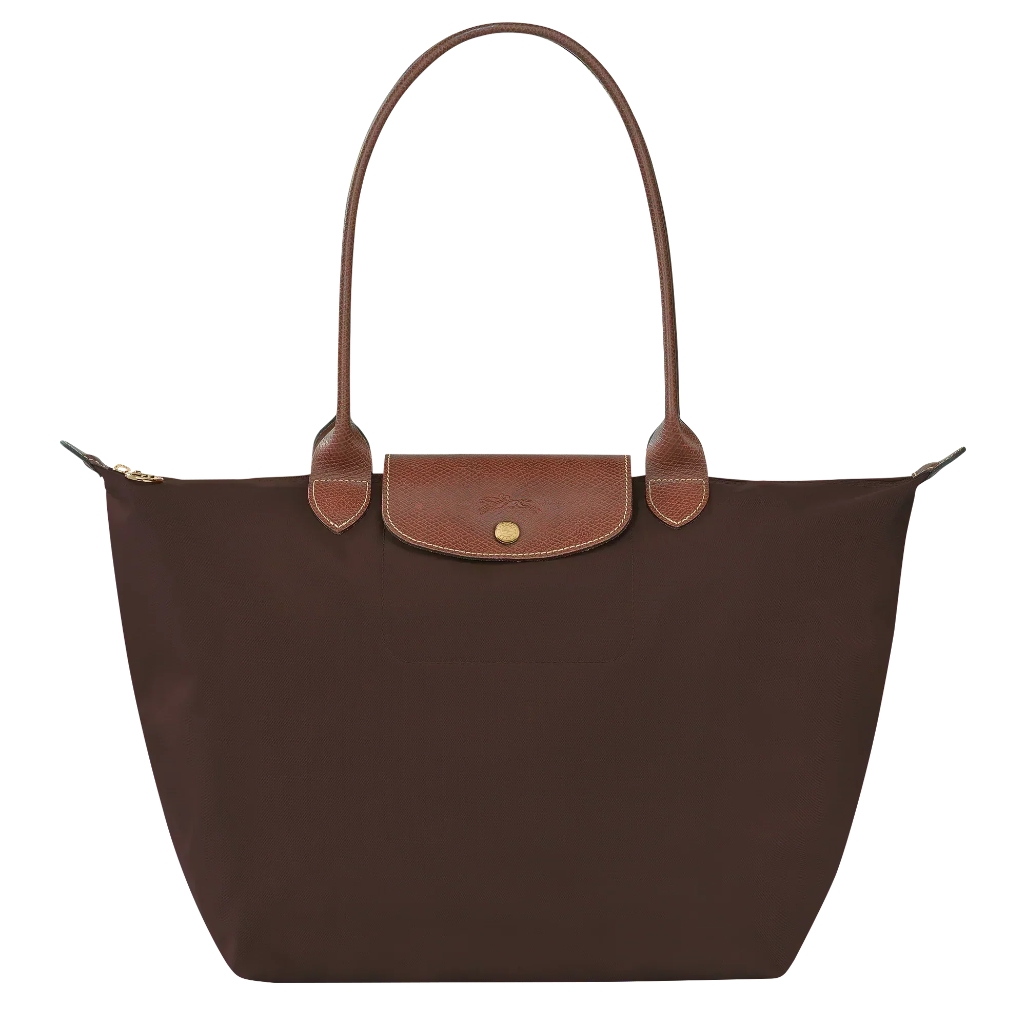 Women's Lightweight Nylon Tote Bag with Leather Trim