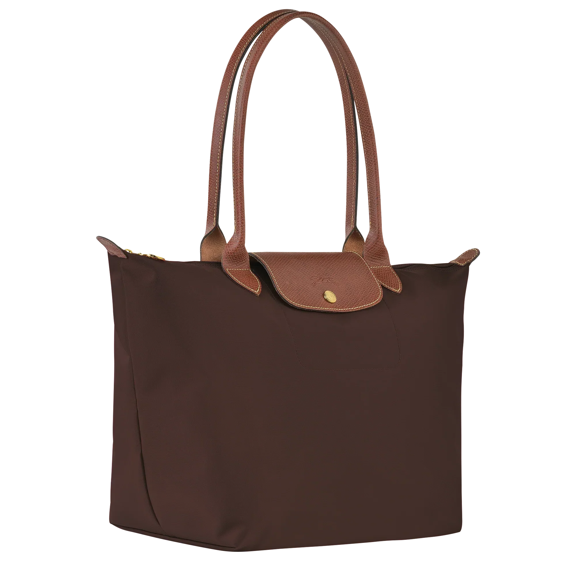 Women's Lightweight Nylon Tote Bag with Leather Trim