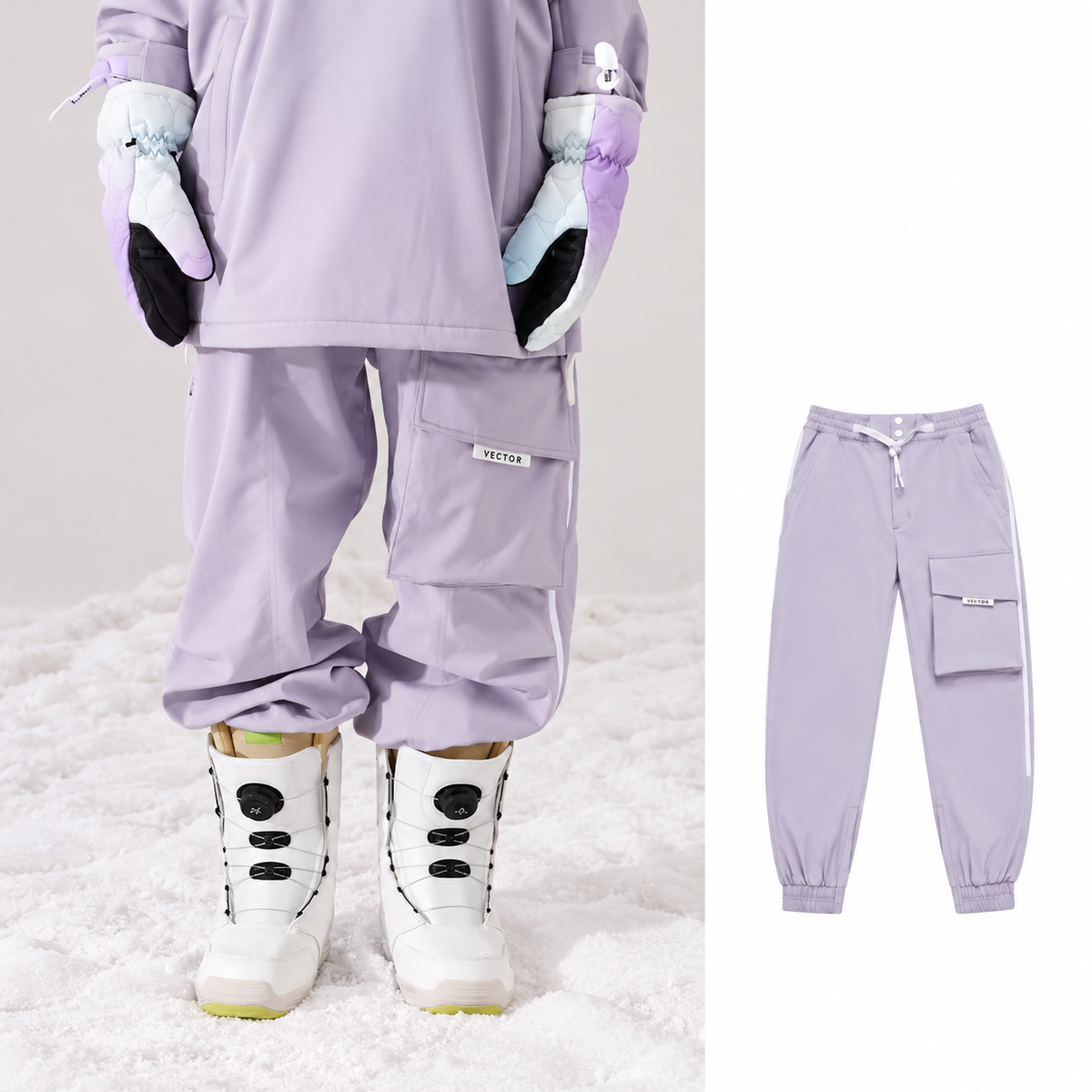 Unisex Half-Zip Hooded Ski Jacket & Trousers Set