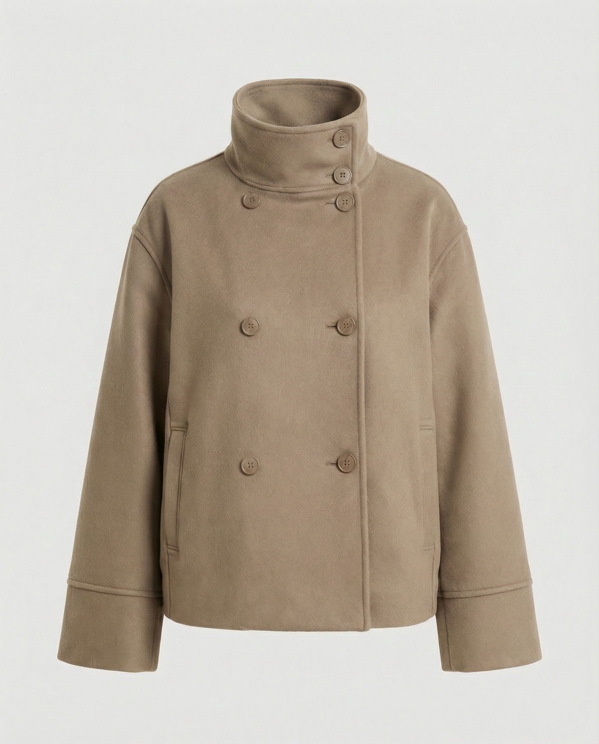 Veste courte pour femme | Col montant à double boutonnage