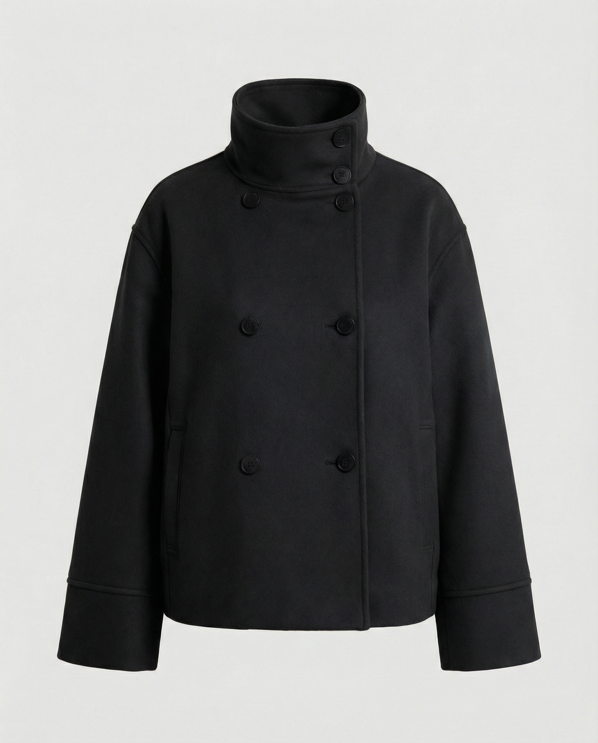Veste courte pour femme | Col montant à double boutonnage