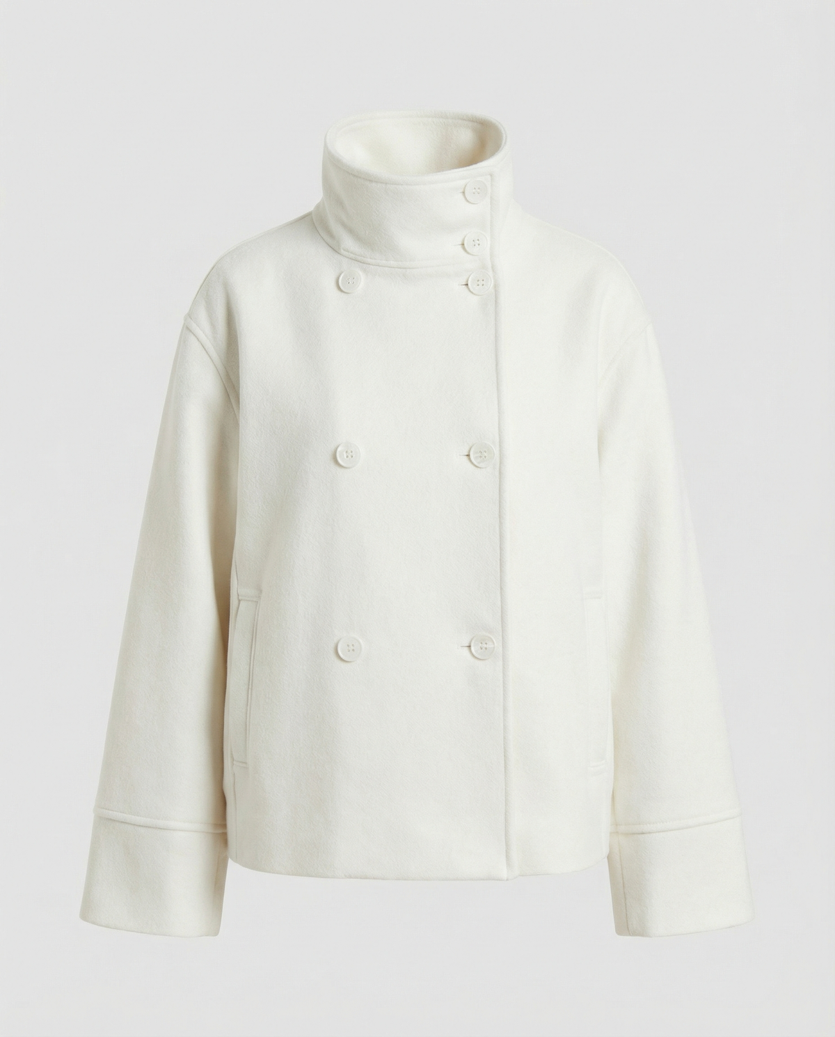 Veste courte pour femme | Col montant à double boutonnage