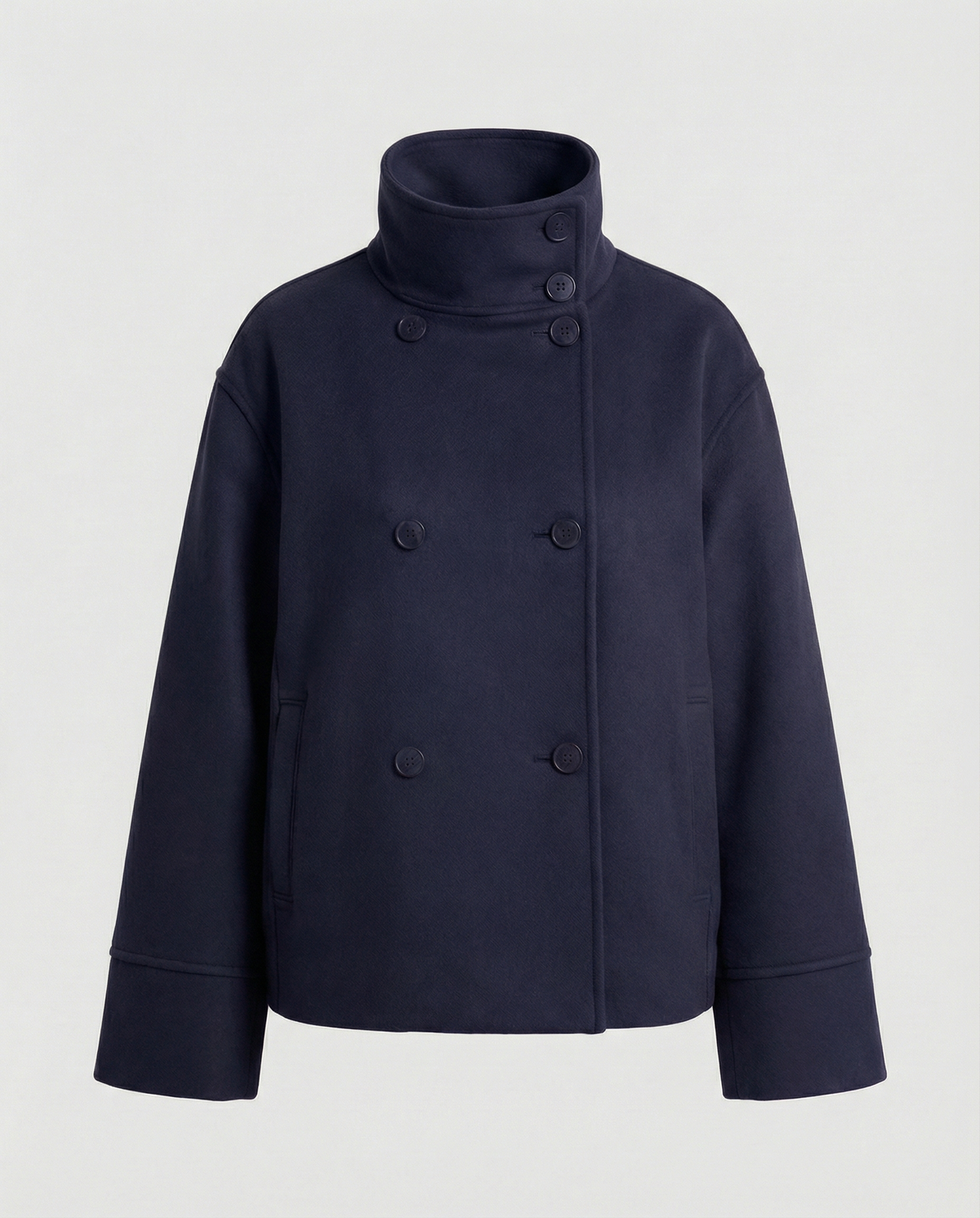 Veste courte pour femme | Col montant à double boutonnage