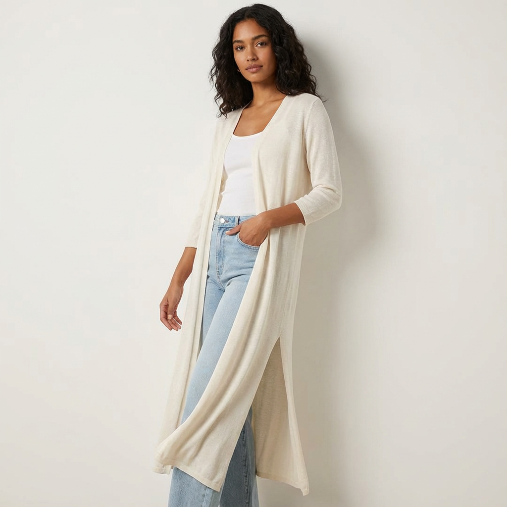Women's Lightweight Long Cardigan | Open Front