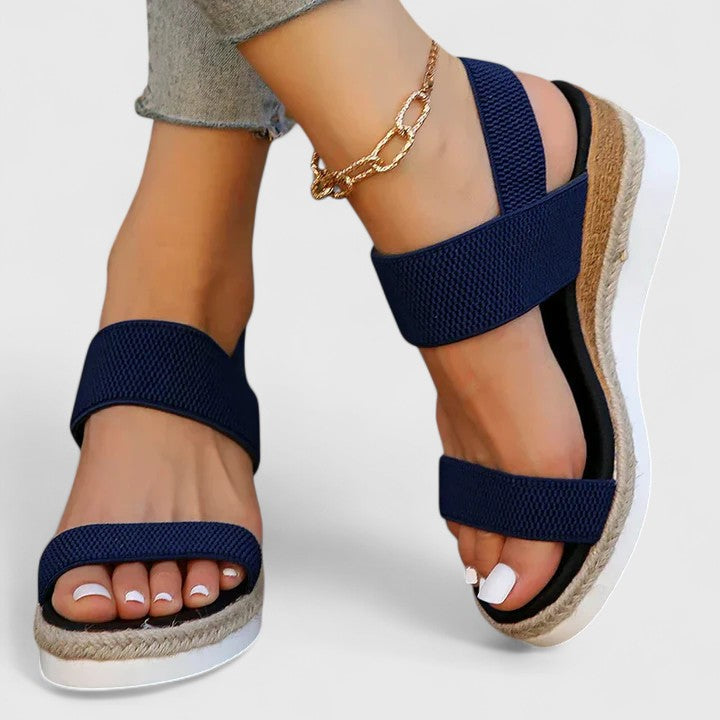 Knit Wedge Sandals with Espadrille Sole