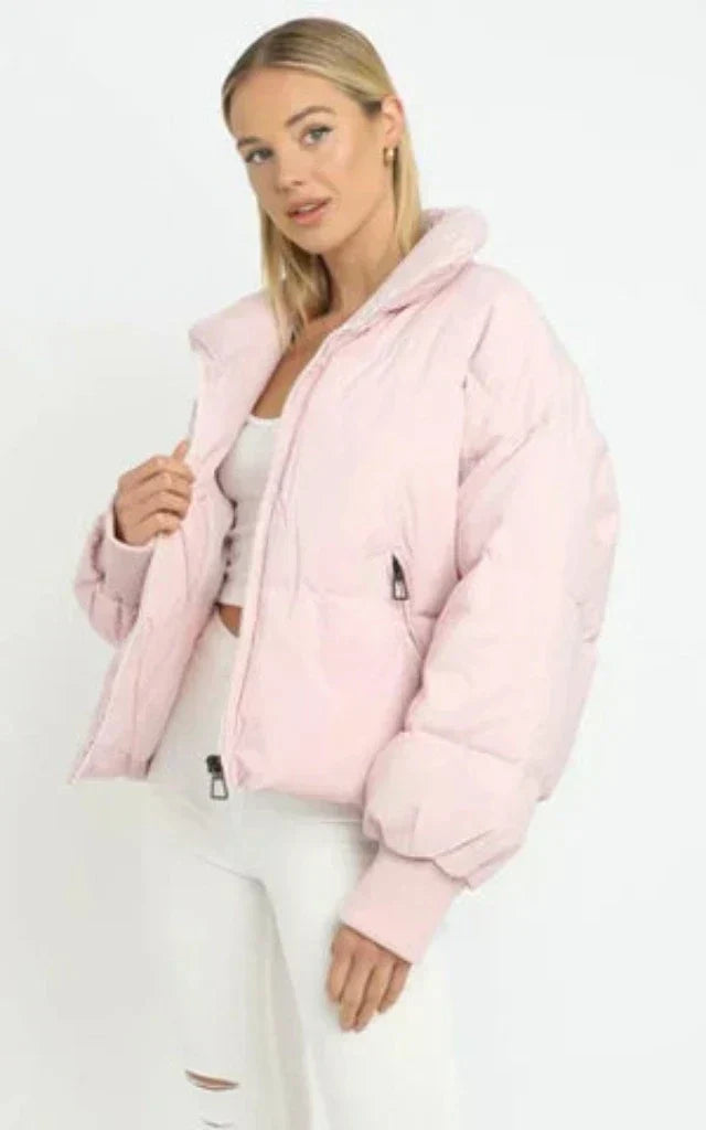 Women’s Padded Puffer Jacket with High Neck