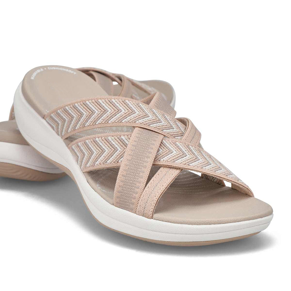 Slide Sandals with Crisscross Straps and Cushioned Sole