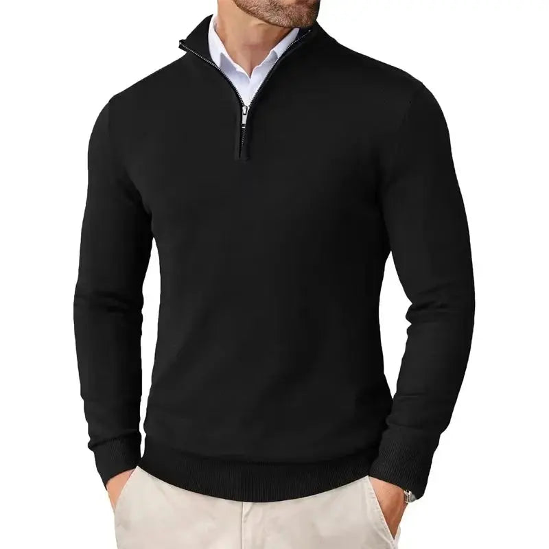 Men’s Half-Zip Jumper with Ribbed Trim