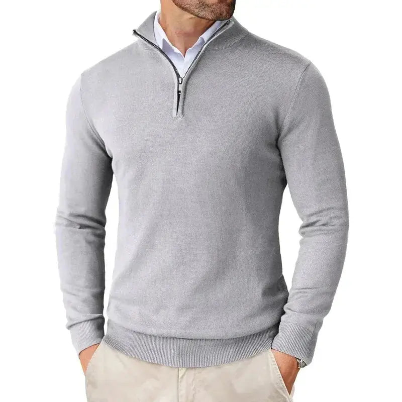 Men’s Half-Zip Jumper with Ribbed Trim