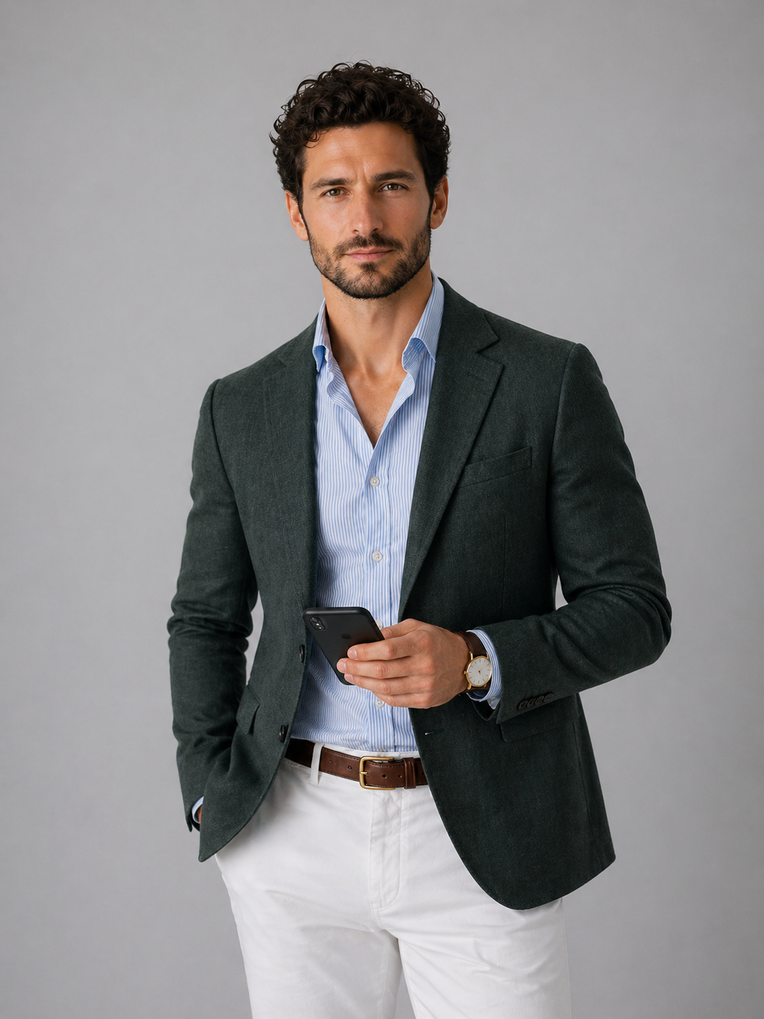 Męska dopasowana marynarka w stylu smart casual