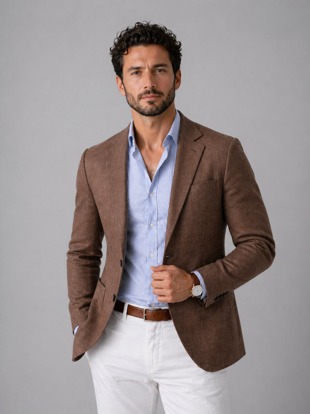 Męska dopasowana marynarka w stylu smart casual