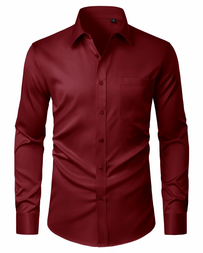 Men's Regular Fit Long Sleeve Dress Shirt