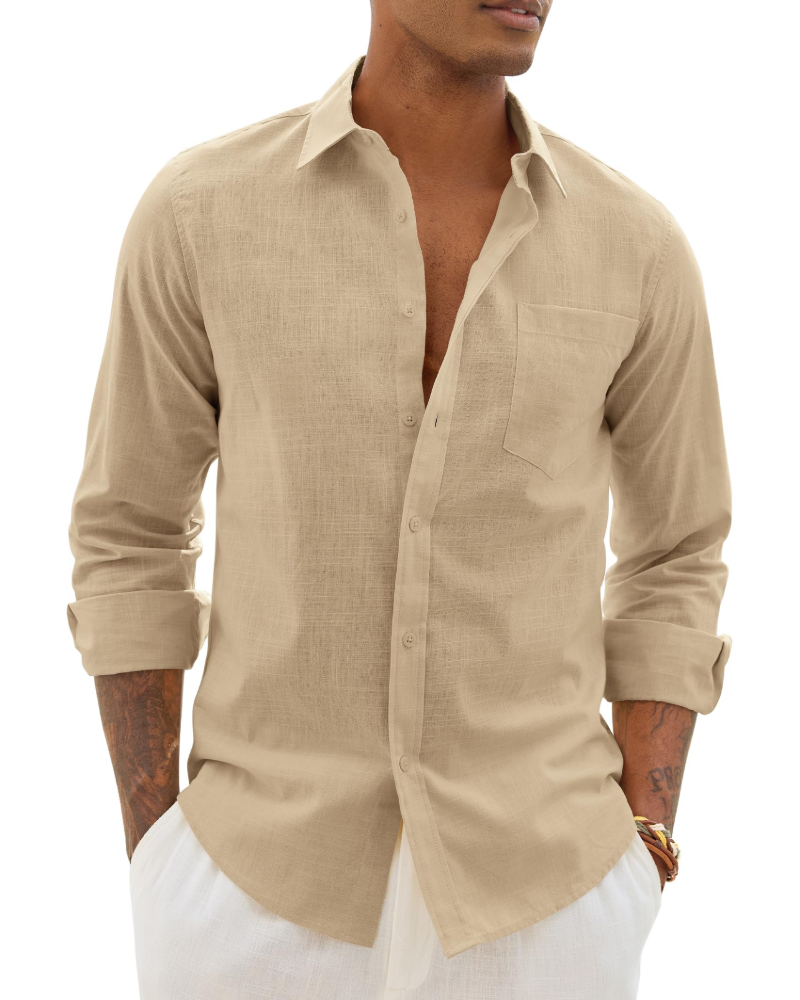 Men's Relaxed Fit Linen Blend Shirt