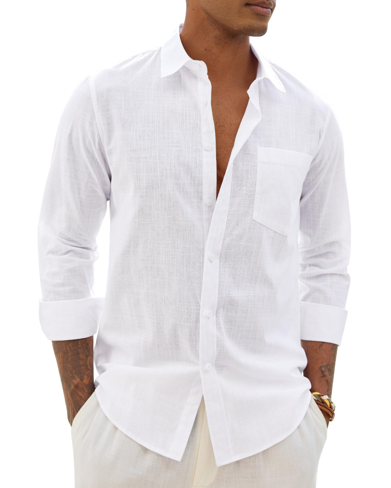 Men's Relaxed Fit Linen Blend Shirt
