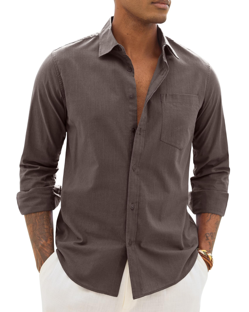 Men's Relaxed Fit Linen Blend Shirt