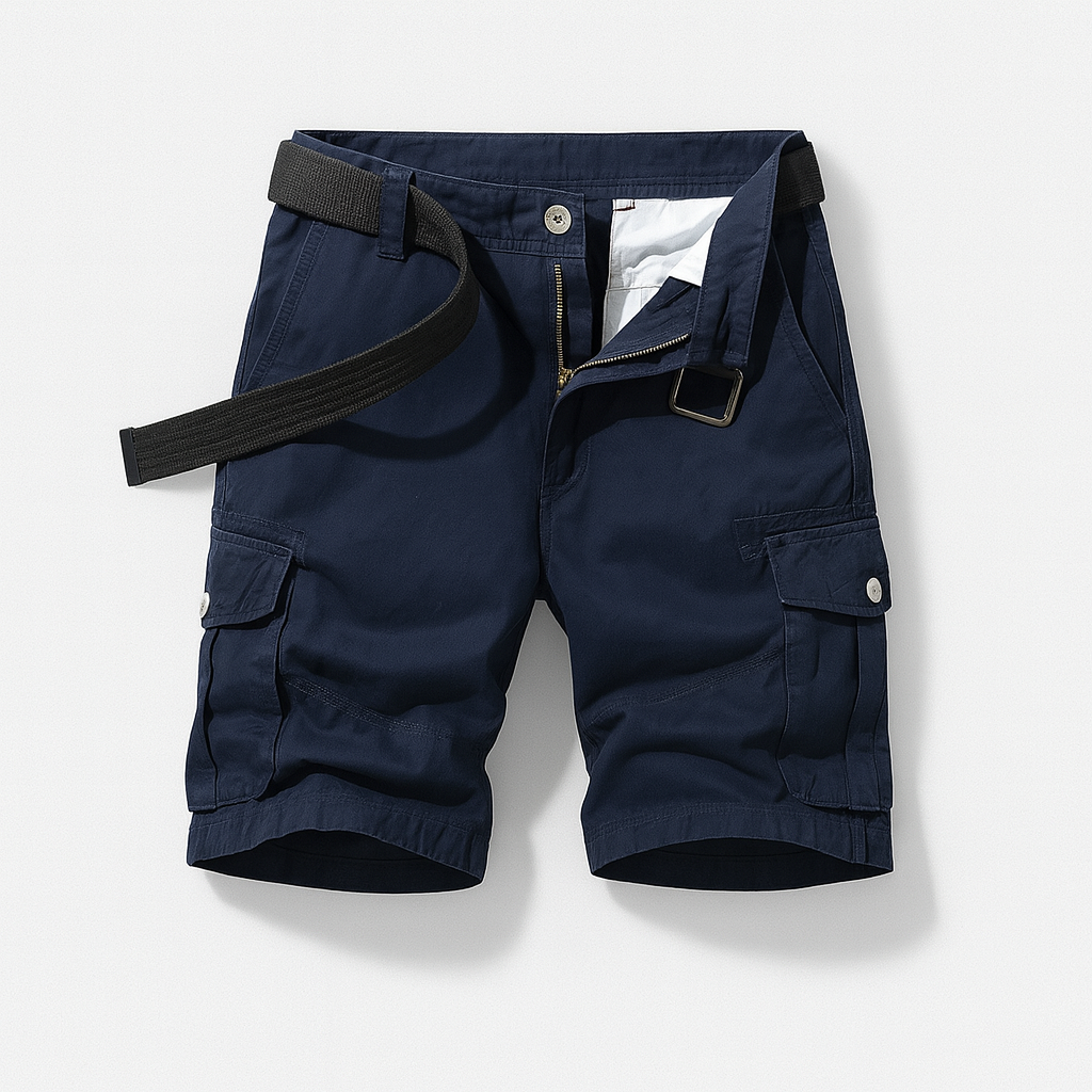 Men's Cargo Shorts with Utility Pockets & Belt